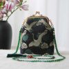 حقيبة سلسلة لؤلؤ مطرزة على الطراز الصيني العتيق Retro Chinese Embroidery Pearl Chain Bag