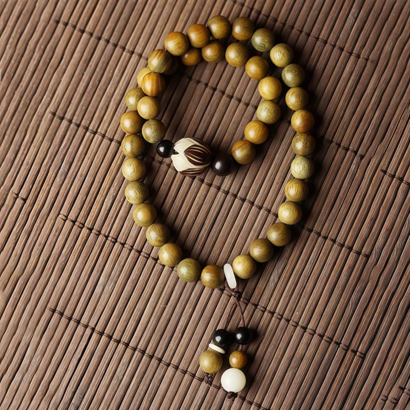 Pulseira Terapêutica de Sândalo Verde e Sementes de Bodhi Sandalwood Bodhi Seed Soothing Meditation Bracelet