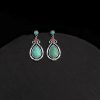 Aretes colgantes de turquesa tibetana en forma de gota de agua Tibet Turquoise Waterdrop Dangle Earrings