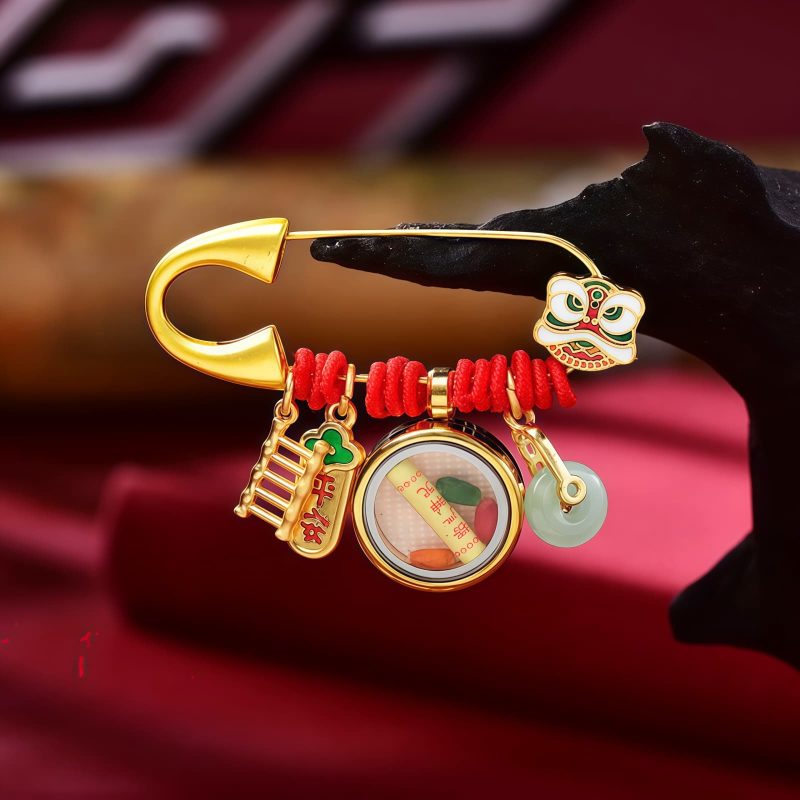 Broche de Jade y Cobre Tibetano para la Paz Tibetan Copper Jade Peace Brooch