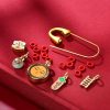 Broche de Jade y Cobre Tibetano para la Paz Tibetan Copper Jade Peace Brooch