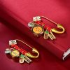 Broche de Jade y Cobre Tibetano para la Paz Tibetan Copper Jade Peace Brooch