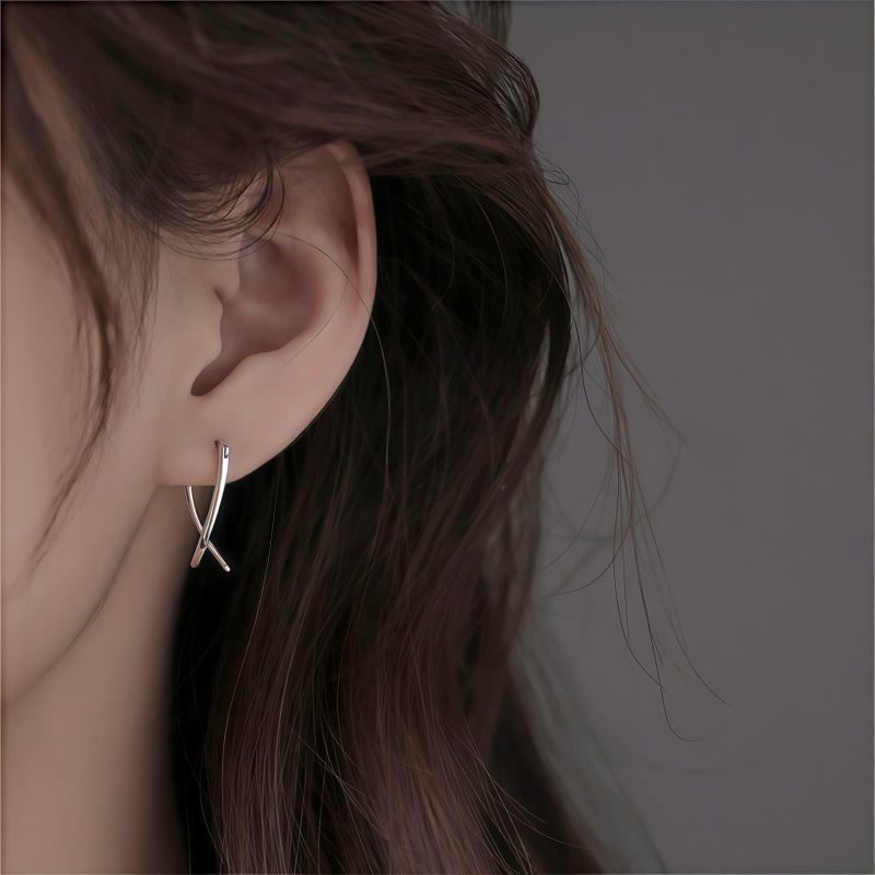 Anting Anting Lingkaran Keberuntungan Geometris Tibet Tibetan Geometric Cross Luck Hoop Earrings