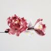 Broche de Flor Roja de Seda de Morera Hecha a Mano en el Tíbet Tibetan Handmade Mulberry Silk Red Flower Brooch