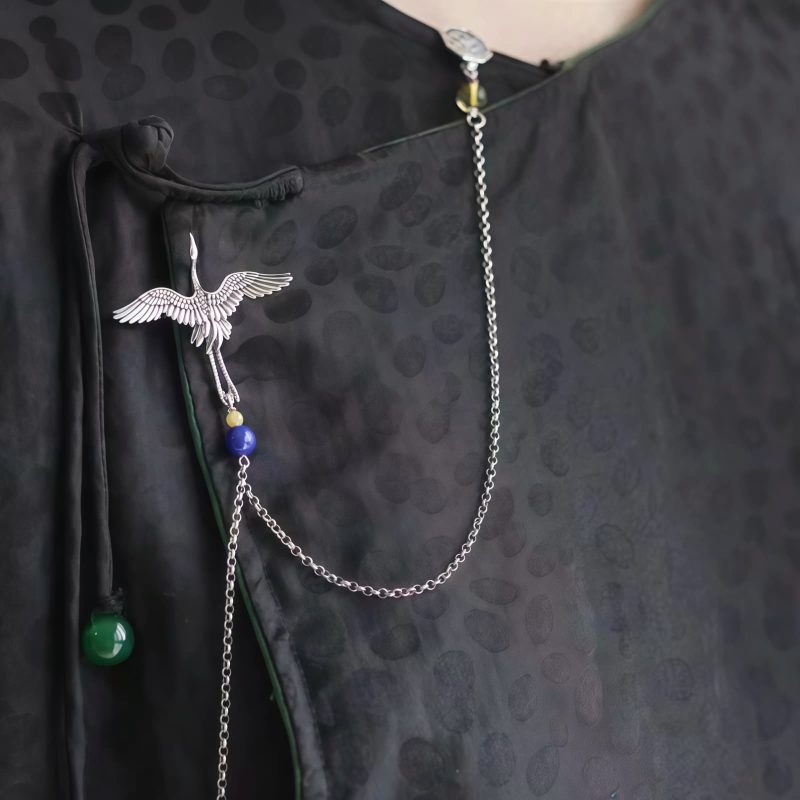 Broche de Grulla de Cobre Vintage para la Felicidad Vintage Copper Crane Happiness Brooch
