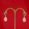 Aretes colgantes de jade blanco y ágata roja con forma de mariposa White Jade Red Agate Butterfly Dangle Earrings
