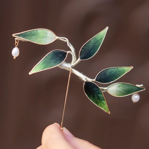 Broche de Bambú de Seda de Morera de Terciopelo de Yangzhou Broche de Bambú de Seda de Morera de Terciopelo de Yangzhou