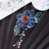 Broche de Flores Azules de Seda de Yangzhou Yangzhou Silk Blue Floral Brooch