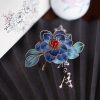 Broche de Flores Azules de Seda de Yangzhou Yangzhou Silk Blue Floral Brooch
