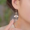 أقراط من اليشم والخيزران مطلية بالذهب عيار 14 قيراط 14K Gold Filled Bamboo Jade Earrings