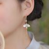 أقراط من اليشم والخيزران مطلية بالذهب عيار 14 قيراط 14K Gold Filled Bamboo Jade Earrings