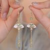 أقراط من اليشم والخيزران مطلية بالذهب عيار 14 قيراط 14K Gold Filled Bamboo Jade Earrings