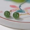 Aretes de Jade Cian Redondo en Plata 925 925 Silver Round Cyan Jade Calm Stud Earrings
