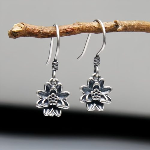 Aretes de Flor de Loto en Plata 925 Aretes de Flor de Loto en Plata 925
