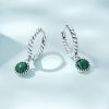 Aretes Redondos de Malaquita y Plata 925 para la Ansiedad 925 Silver Round Malachite Anti-Anxiety Earrings