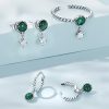Aretes Redondos de Malaquita y Plata 925 para la Ansiedad 925 Silver Round Malachite Anti-Anxiety Earrings