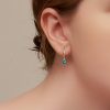 Aretes Redondos de Malaquita y Plata 925 para la Ansiedad 925 Silver Round Malachite Anti-Anxiety Earrings