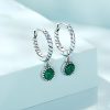 Aretes Redondos de Malaquita y Plata 925 para la Ansiedad 925 Silver Round Malachite Anti-Anxiety Earrings