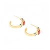 Gelang Bunga Teratai Agate Merah Perak 925 925 Silver Red Agate Lotus Earrings