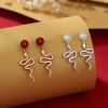أقراط فضة عيار 925، سنة الأفعى المباركة 925 Silver Year of the Snake Blessing Earrings