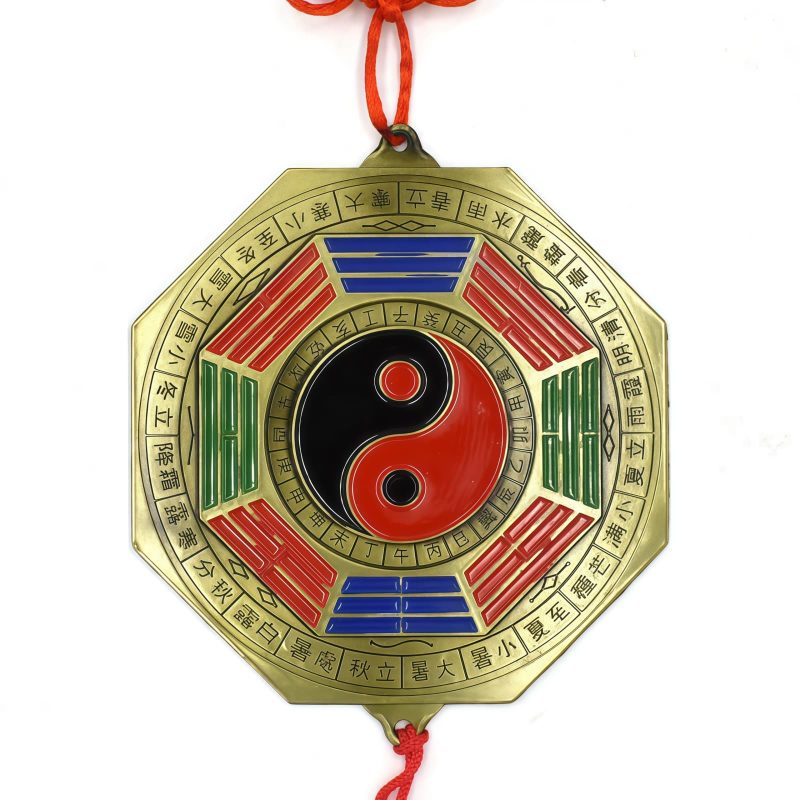 Mapa Bagua de Aleación con Monedas de los Cinco Emperadores Alloy Bagua Map with Five-Emperor Coins