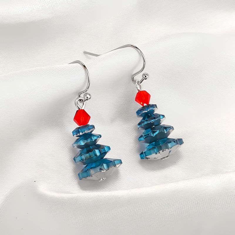 اقراط حجر العقيق الأرجواني العلاجية المتدلية Amethyst Healing Drop Earrings