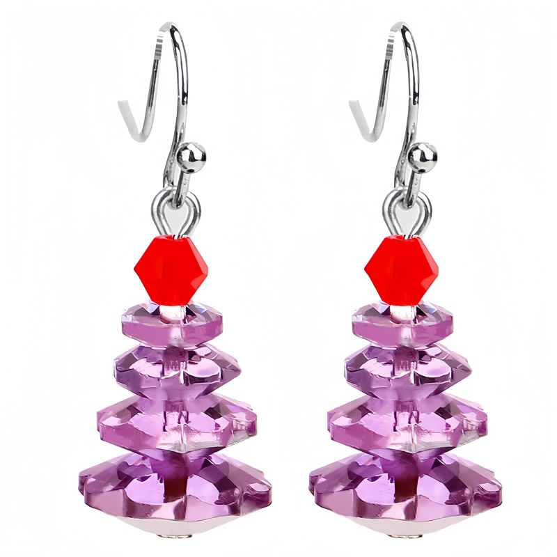 اقراط حجر العقيق الأرجواني العلاجية المتدلية Amethyst Healing Drop Earrings