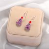 اقراط حجر العقيق الأرجواني العلاجية المتدلية Amethyst Healing Drop Earrings