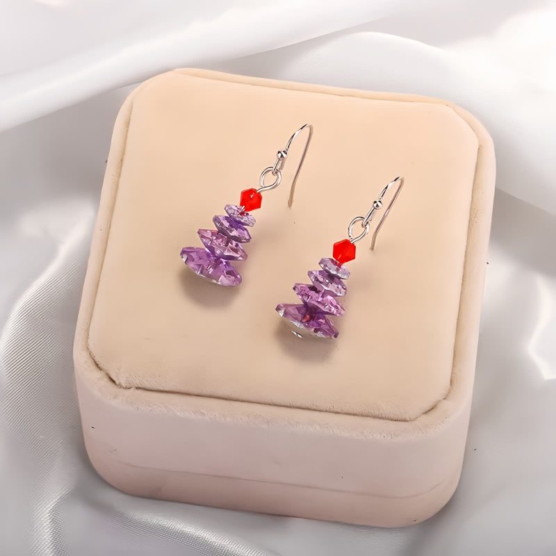 اقراط حجر العقيق الأرجواني العلاجية المتدلية Amethyst Healing Drop Earrings