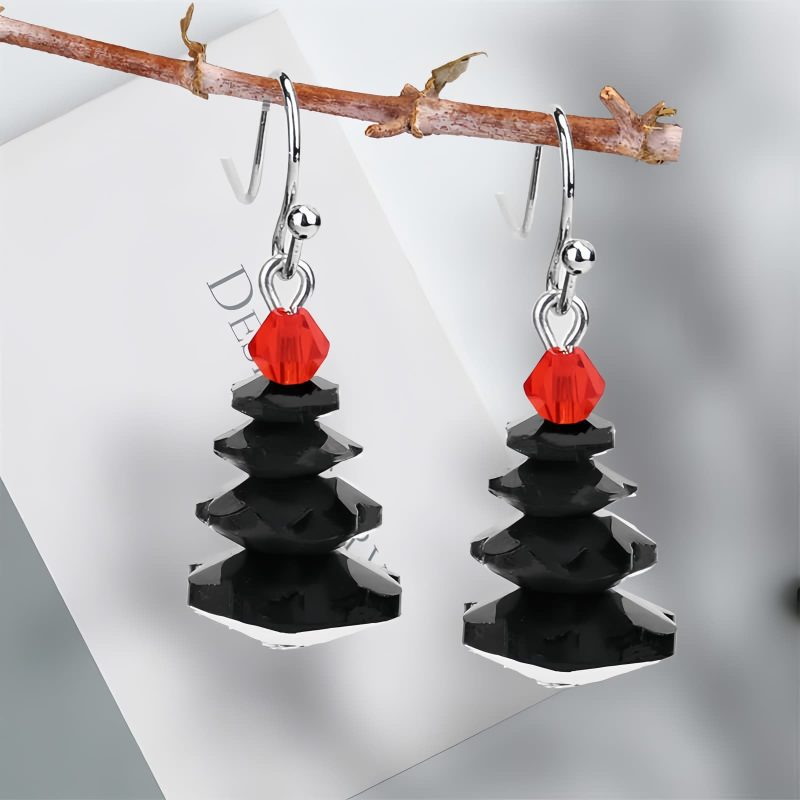 اقراط حجر العقيق الأرجواني العلاجية المتدلية Amethyst Healing Drop Earrings