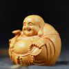 Figura de Buda Ríe de Boj para Decoración del Hogar Boxwood Laughing Buddha Home Decor