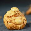 Figura de Buda Ríe de Boj para Decoración del Hogar Boxwood Laughing Buddha Home Decor