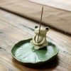 حامل بخور ضفدع سيراميكي ديكوري Ceramic Frog Incense Burner Decoration