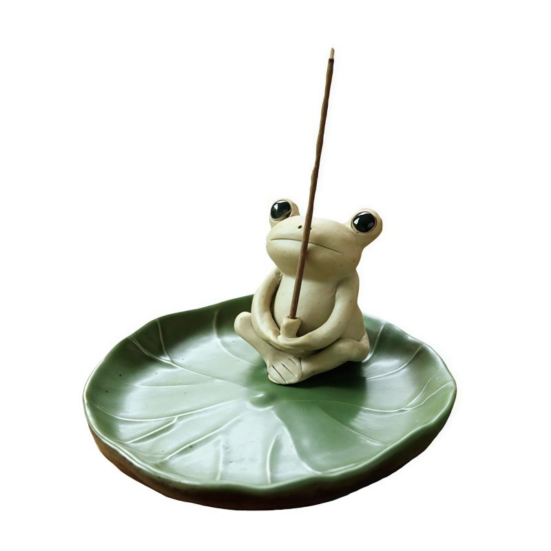 حامل بخور ضفدع سيراميكي ديكوري Ceramic Frog Incense Burner Decoration