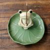 حامل بخور ضفدع سيراميكي ديكوري Ceramic Frog Incense Burner Decoration