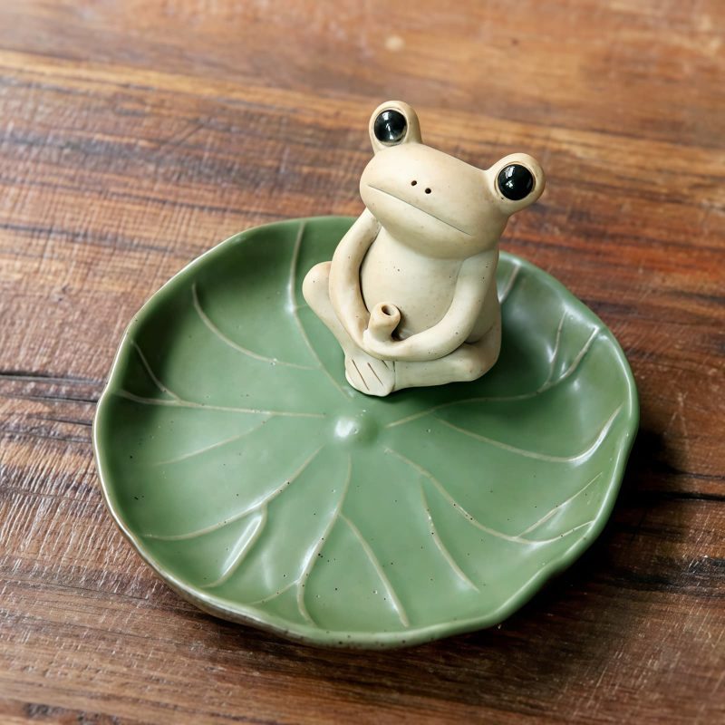 حامل بخور ضفدع سيراميكي ديكوري Ceramic Frog Incense Burner Decoration