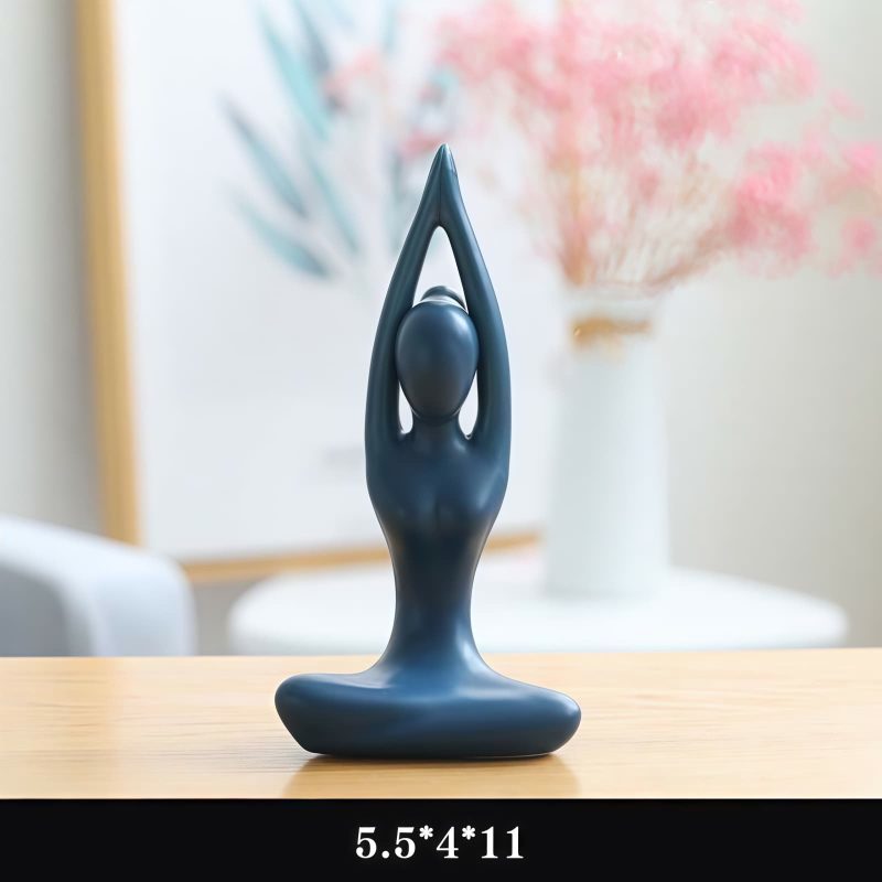 Figurilla Cerámica Abstracta de Meditación Yoga Ceramic Abstract Yoga Meditation Figurine