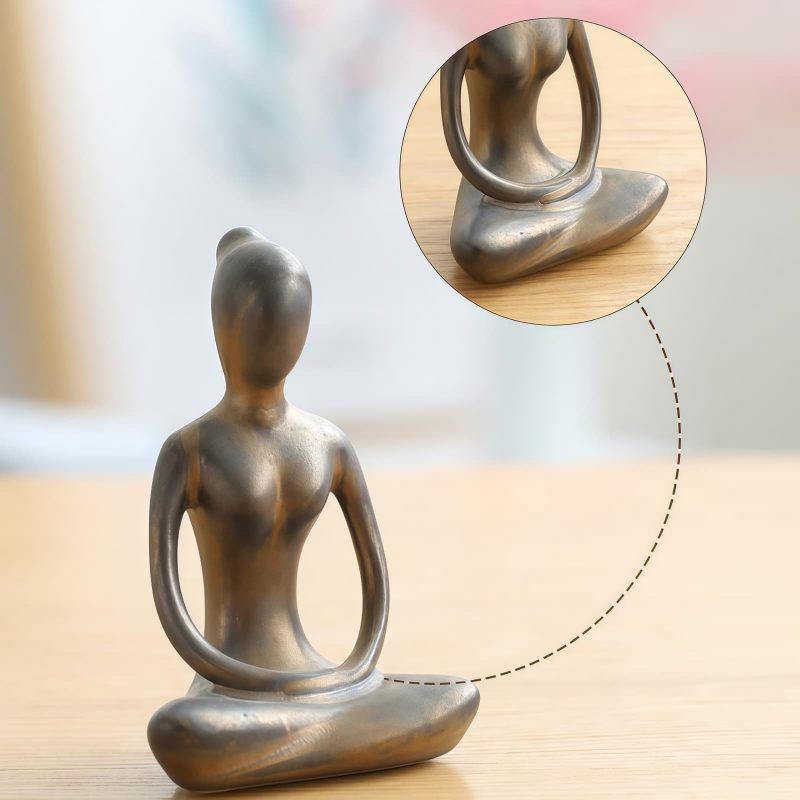 Figurilla Cerámica Abstracta de Meditación Yoga Ceramic Abstract Yoga Meditation Figurine