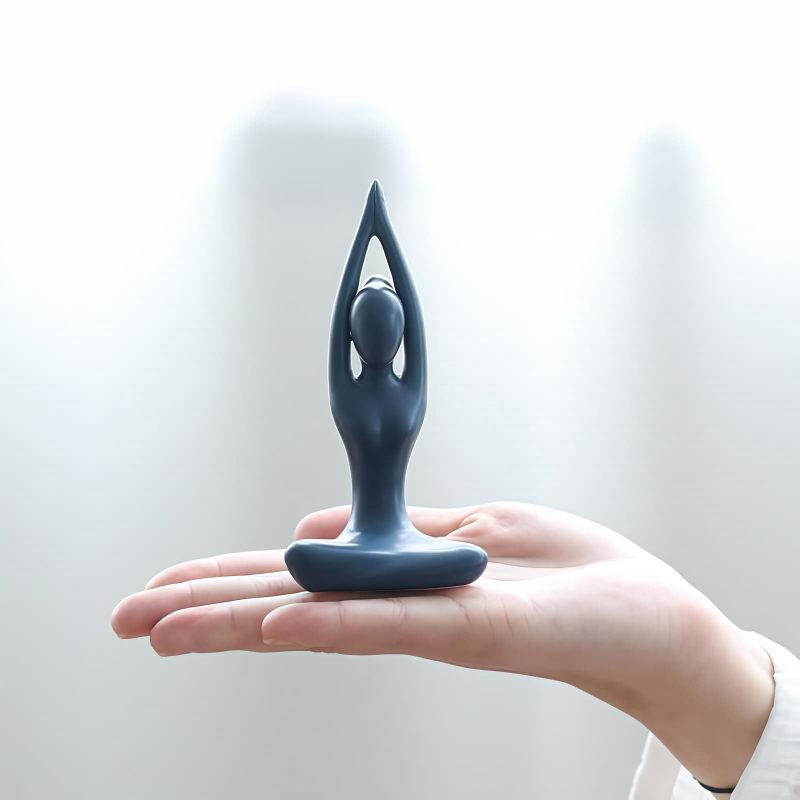 Figurilla Cerámica Abstracta de Meditación Yoga Ceramic Abstract Yoga Meditation Figurine