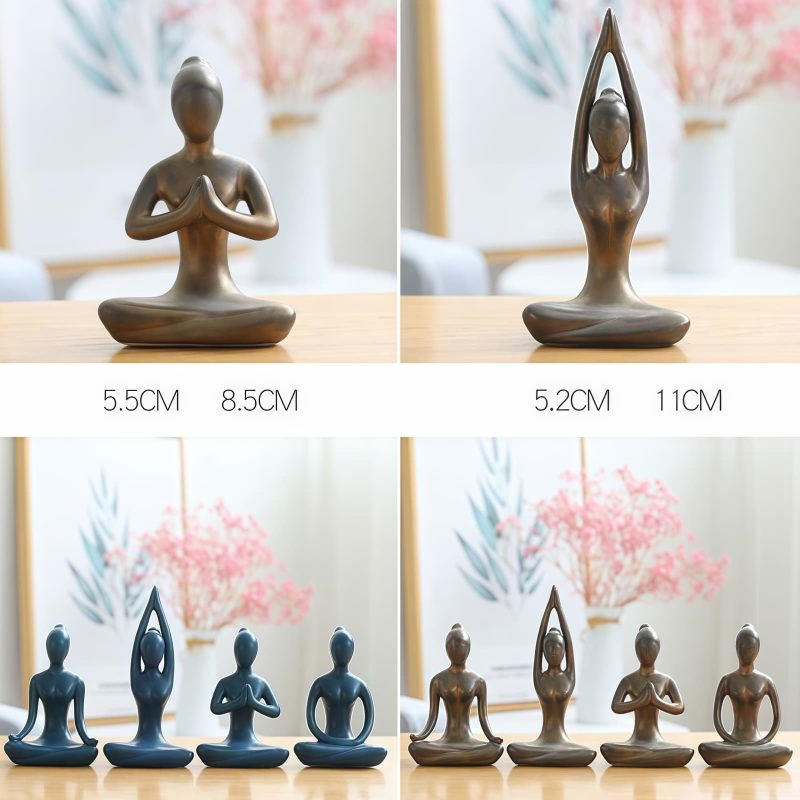 Figurilla Cerámica Abstracta de Meditación Yoga Ceramic Abstract Yoga Meditation Figurine