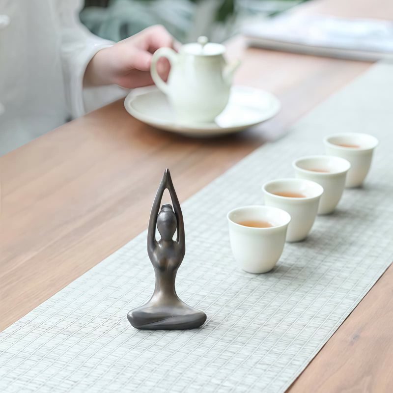 Figurilla Cerámica Abstracta de Meditación Yoga Ceramic Abstract Yoga Meditation Figurine