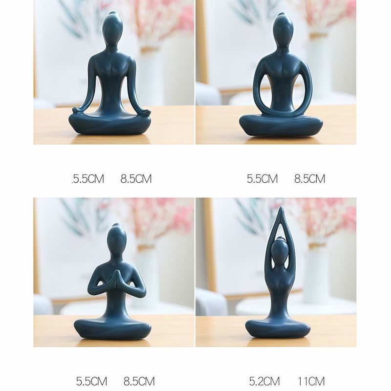 Figurilla Cerámica Abstracta de Meditación Yoga Ceramic Abstract Yoga Meditation Figurine