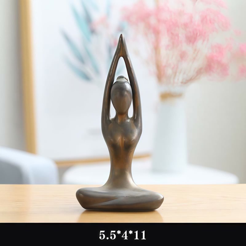 Figurilla Cerámica Abstracta de Meditación Yoga Ceramic Abstract Yoga Meditation Figurine