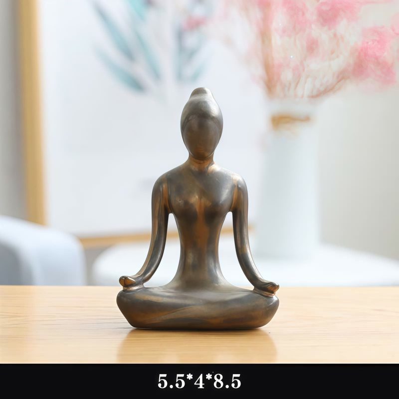 Figurilla Cerámica Abstracta de Meditación Yoga Ceramic Abstract Yoga Meditation Figurine