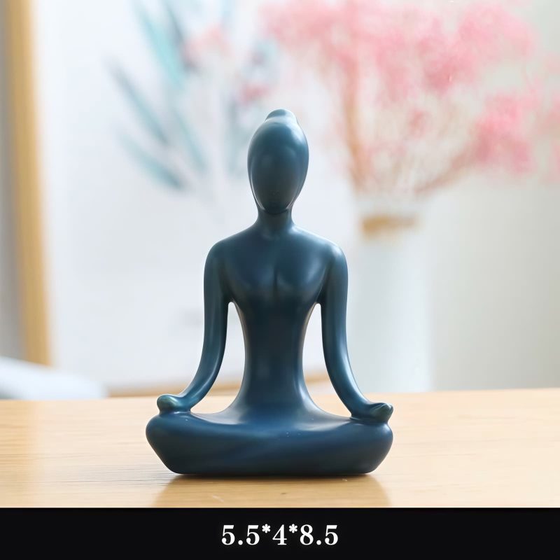Figurilla Cerámica Abstracta de Meditación Yoga Ceramic Abstract Yoga Meditation Figurine