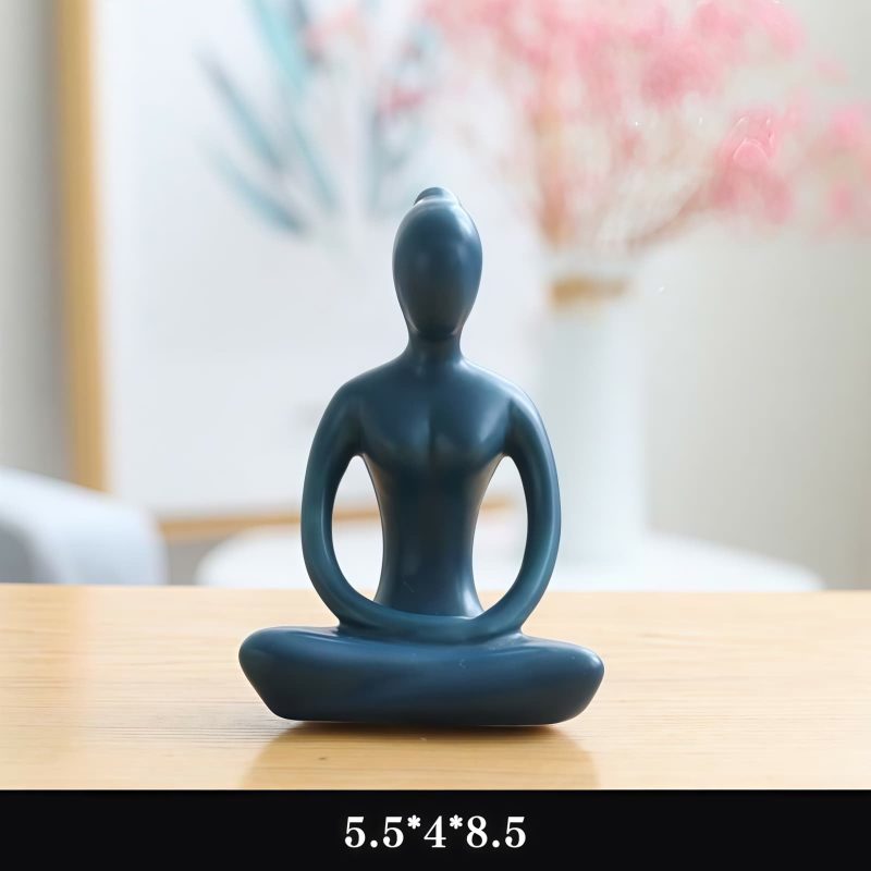 Figurilla Cerámica Abstracta de Meditación Yoga Ceramic Abstract Yoga Meditation Figurine