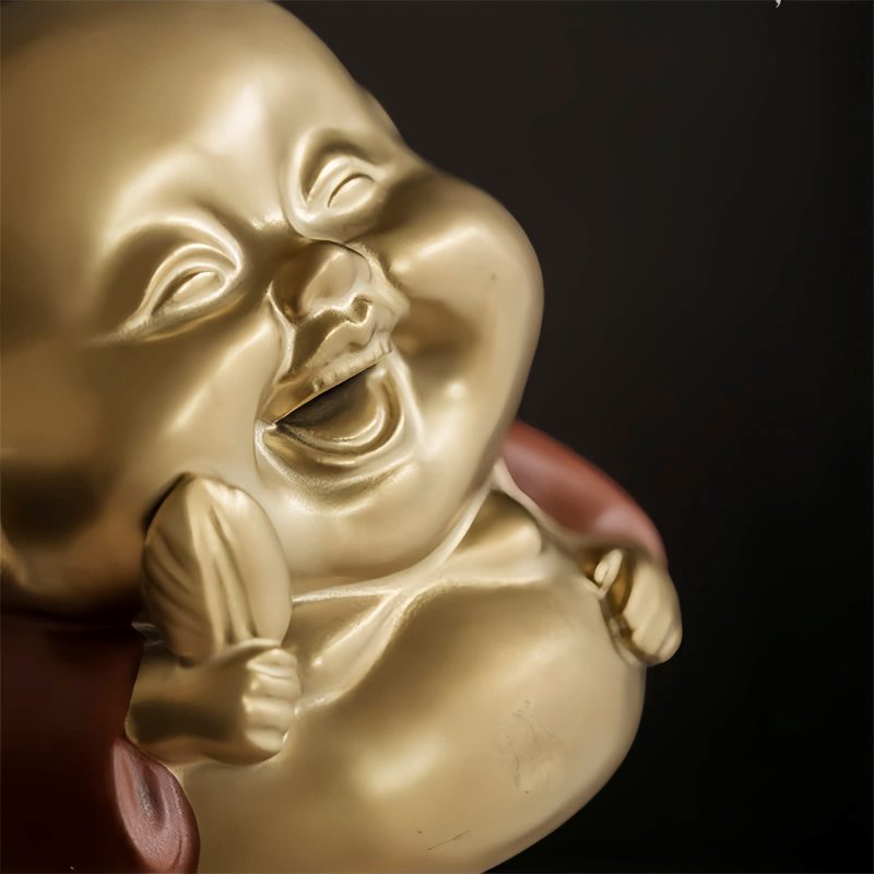 Quemador de Incienso de Buda Ríe de Arcilla Tibetano Clay Tibetan Laughing Buddha Incense Burner
