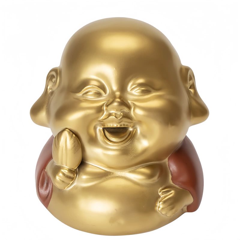 Quemador de Incienso de Buda Ríe de Arcilla Tibetano Clay Tibetan Laughing Buddha Incense Burner