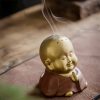 Quemador de Incienso de Buda Ríe de Arcilla Tibetano Clay Tibetan Laughing Buddha Incense Burner