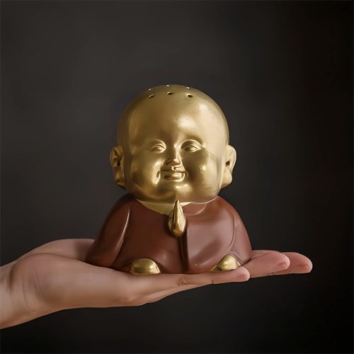 Quemador de Incienso de Buda Ríe de Arcilla Tibetano Quemador de Incienso de Buda Ríe de Arcilla Tibetano